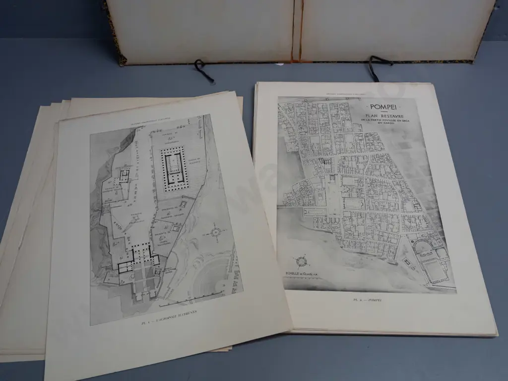 circa 1910 vintage large format folio - G. Gromort / August Vincent editor - architectural and garden plans of European Image 1++