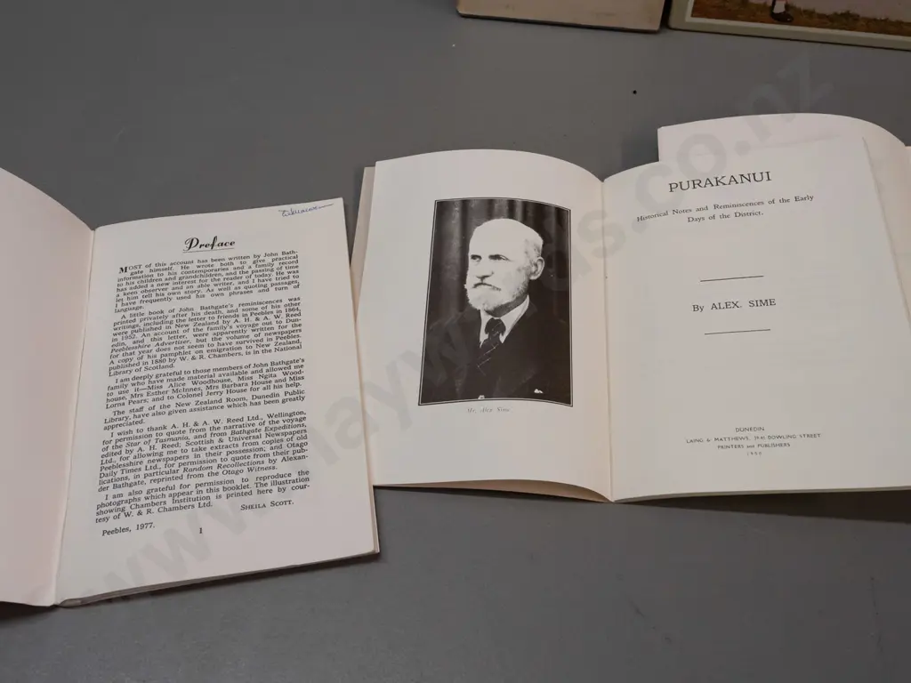 6 local history publications - Dunedin, Purakaunui, Tapanui, Otago geography etc. - some wear and tear, some are musty. Image 1++
