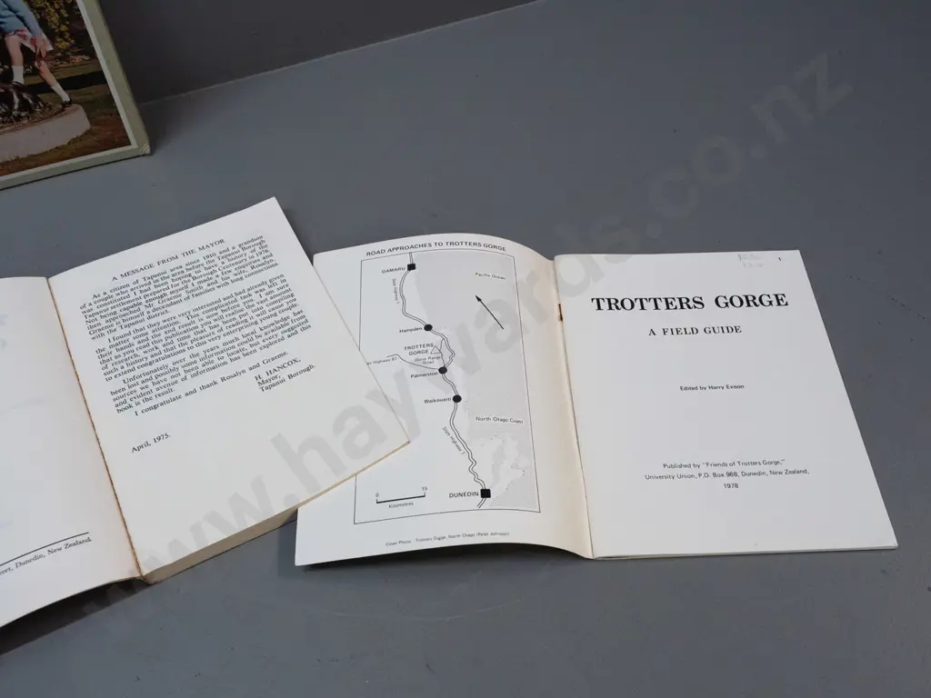 6 local history publications - Dunedin, Purakaunui, Tapanui, Otago geography etc. - some wear and tear, some are musty. Image 1++