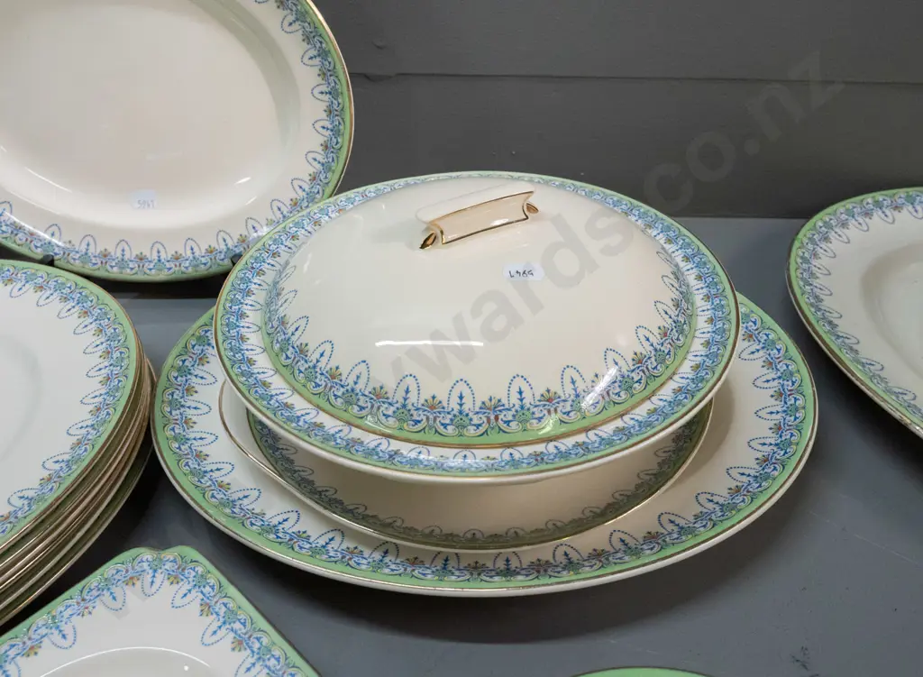large assortment of vintage Royal Doulton Princess pattern tableware - varied quantities - oval ashetts, 6 dinners, Image 1++