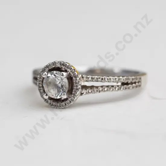 silver cz dress ring