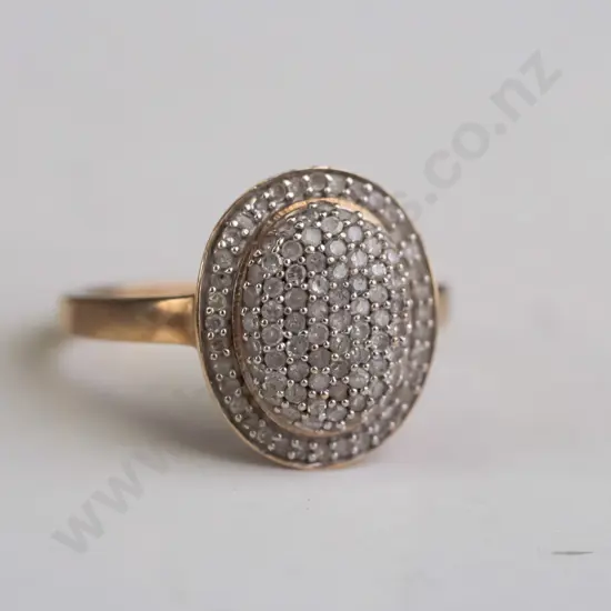 9ct gold multi diamond cluster ring 3.0gm