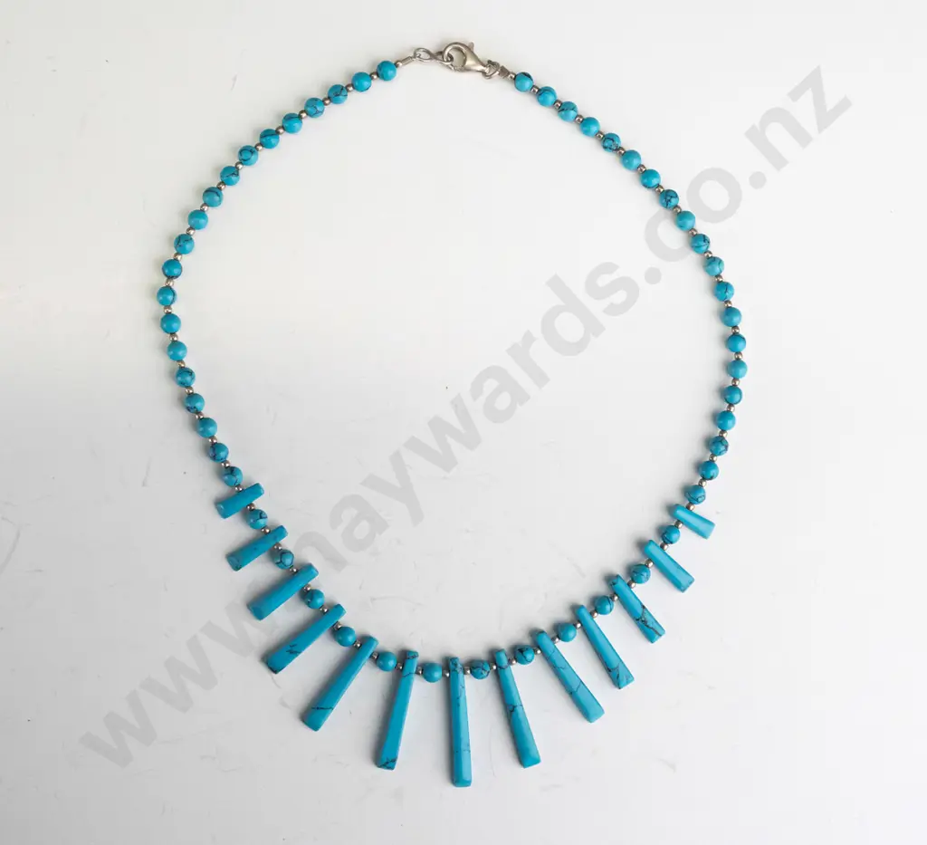 turquoise necklace clasp stamped 925 Image 1++