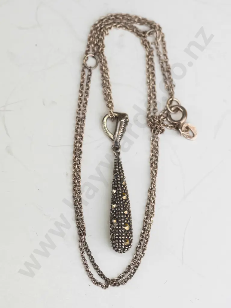 silver diamante pendant stamped 925 Image 1++