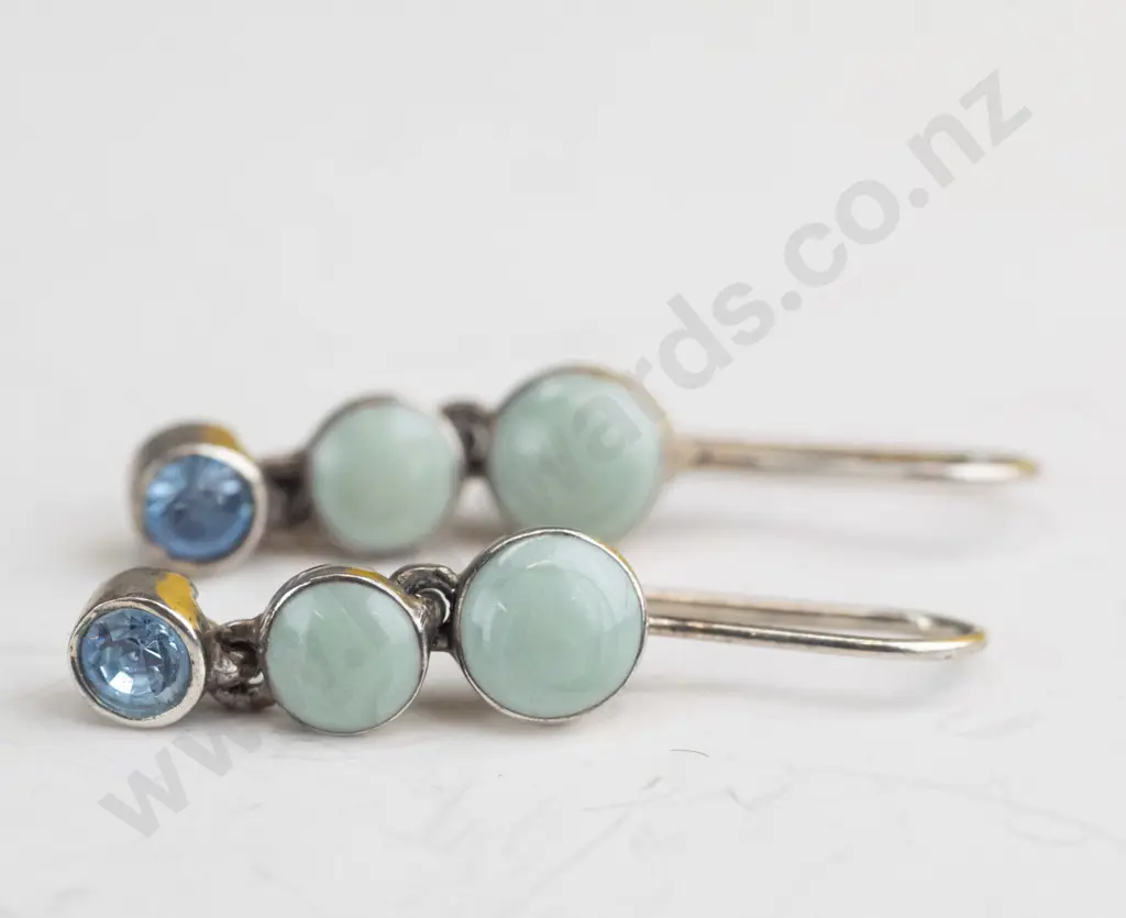 opal & topaz earrings stg & gp Image 1++