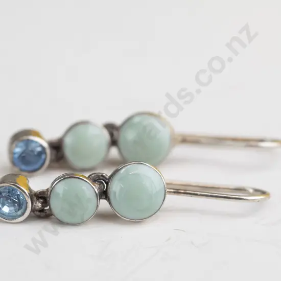 opal & topaz earrings stg & gp