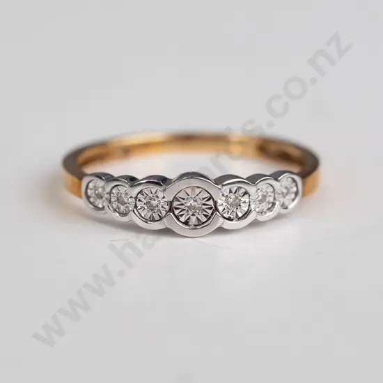9ct 5 diamond ring 1.8gms
