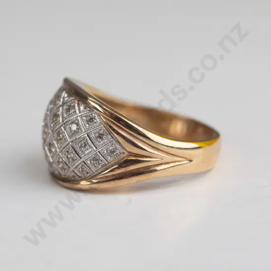 9ct gold multi band diamond ring 7.0gms
