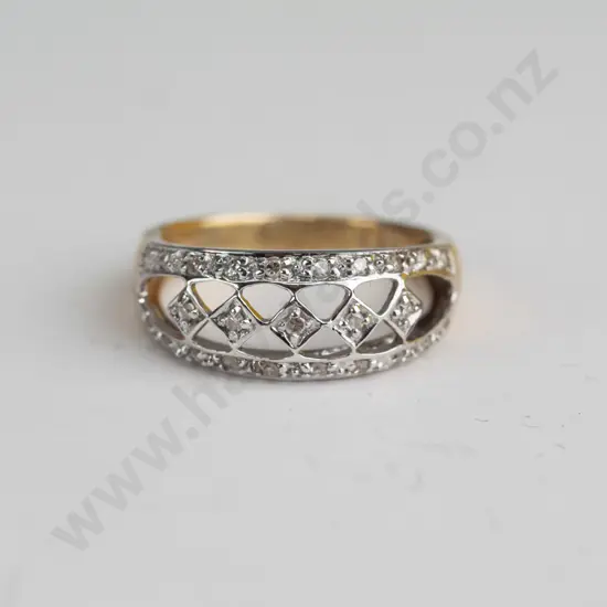 9ct multi diamond band ring 3.8 gms