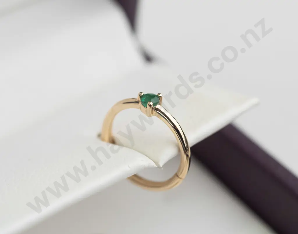 10kt hoop hinged emerald earrings & sterling silver greenstone drop earrings Image 1++