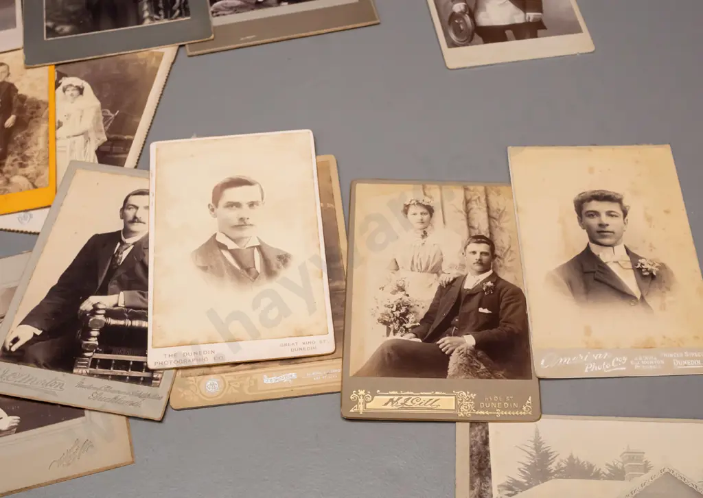 large assortment of vintage portrait photos and cartes de visite, most NZ, many Dunedin and south island - large group Image 1++