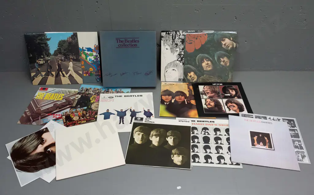 The Beatles Collection boxed LP record set with 13 albums - NZ pressings - including Rarities. Includes original poster Image 1++