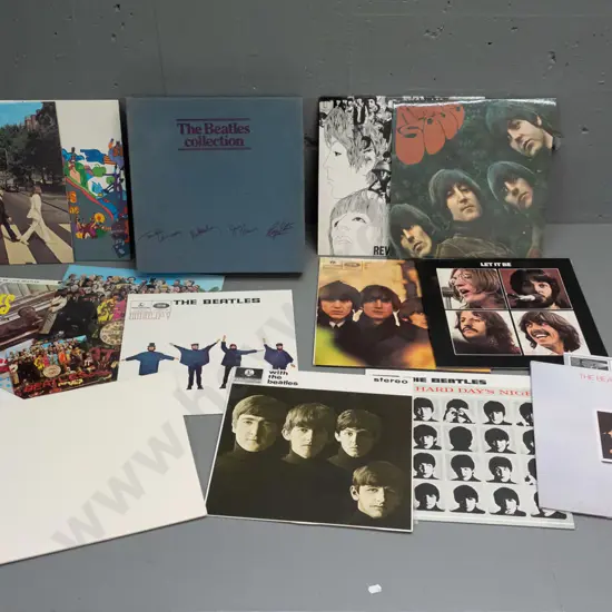 The Beatles Collection boxed LP record set with 13 albums - NZ pressings - including Rarities. Includes original poster