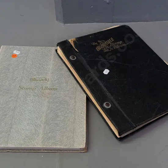 2 stamp albums with NZ contents - 1872 to 1960s, some removed / empty hinges