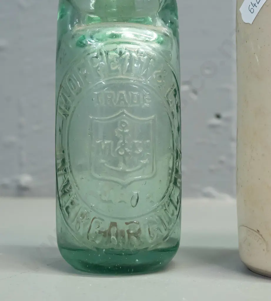 2 stoneware ginger beer bottles - C.L. Innes Auckland & Hamilton, Merbein Cordial Works / Chiselett - and a Moffatt & Co Image 1++