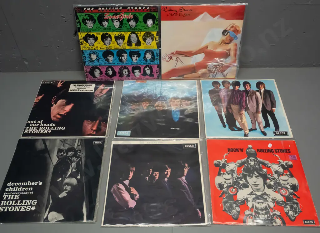 collection of 22 Rolling Stones LP records, approx. half are New Zealand pressings, some mono Image 1++