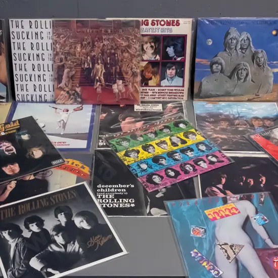 collection of 22 Rolling Stones LP records, approx. half are New Zealand pressings, some mono
