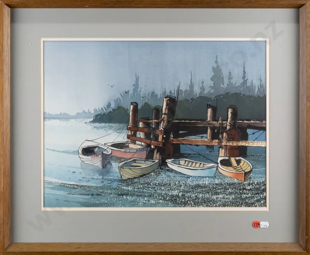 Stan Hopkins - framed watercolour "Still, Quiet Evening"  H310 W410 Image 1++