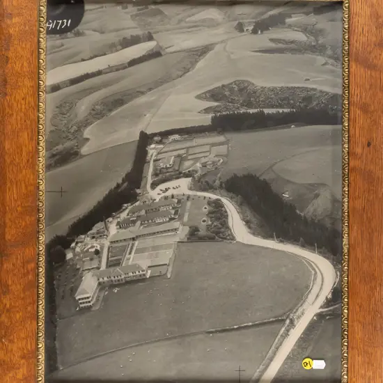 framed vintage aerial photographic print H500 W380