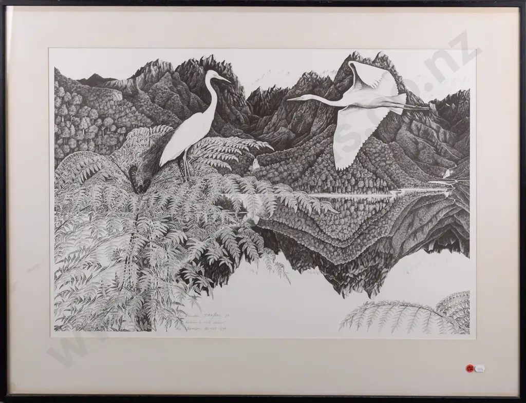 framed Rei Hamon 1978 ltd edition print 582/600 "Return To Still Waters" H520 W750 Image 1++
