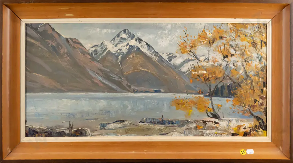 Collin J Redmond - framed oil on board "Walter Peak" H-270 W-570 Image 1++