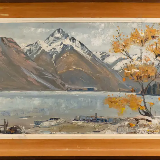Collin J Redmond - framed oil on board "Walter Peak" H-270 W-570