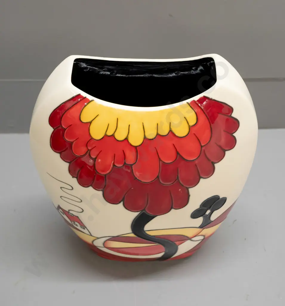 contemporary Old Tupton Ware deco-style tube-lined vase - ovoid shape H310 W-250 Image 1++