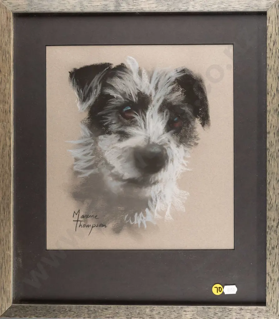 Maxine Thompson - framed pastel - dog H270 W250 Image 1++