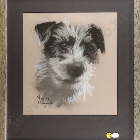 Maxine Thompson - framed pastel - dog H270 W250