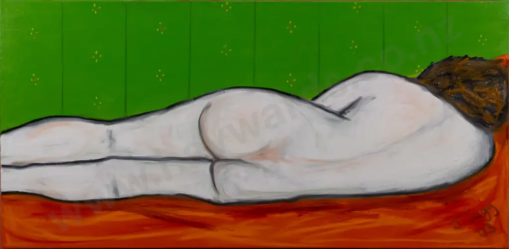 J Tagg '03 - boxed oil on canvas - nude H450 W920 Image 1++