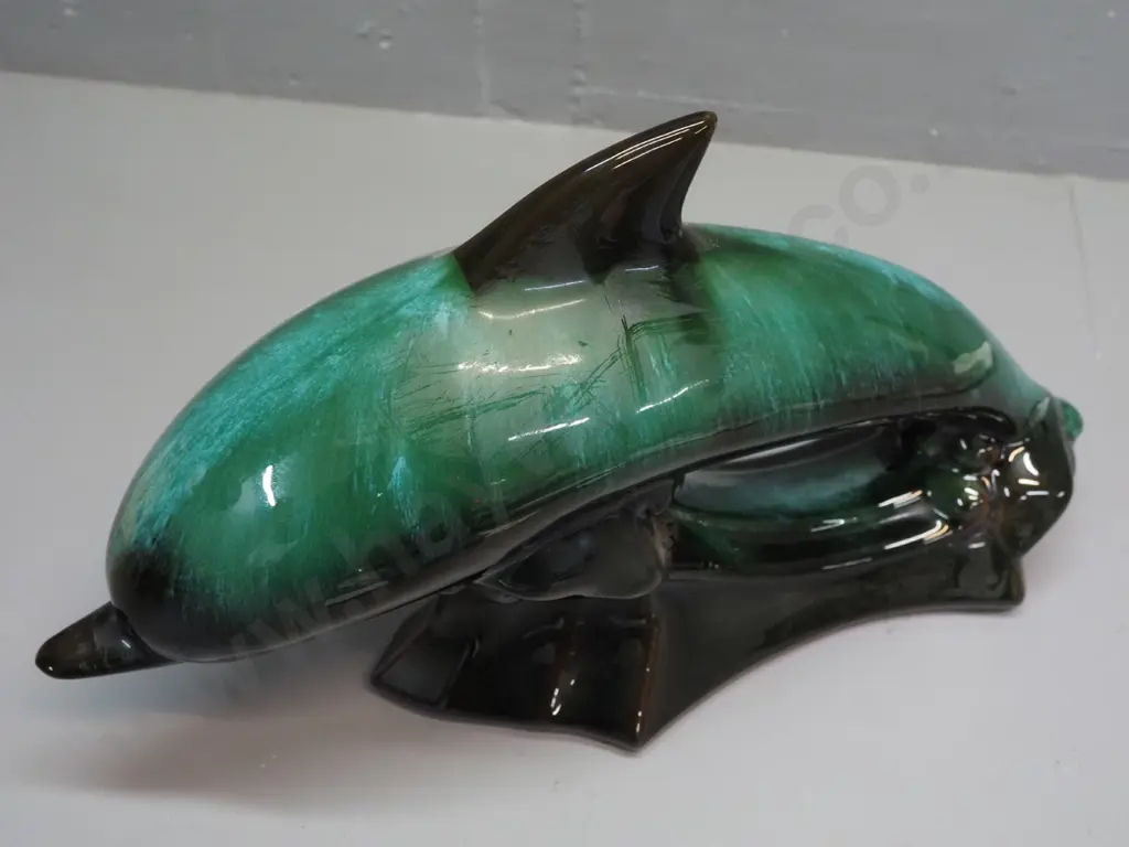 Blue Mountain Pottery large leaping dolphin H-250 L-420 Image 1++