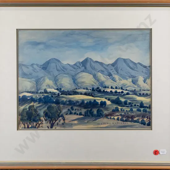 Herbert Raberaba - framed watercolour - landscape H250 W330