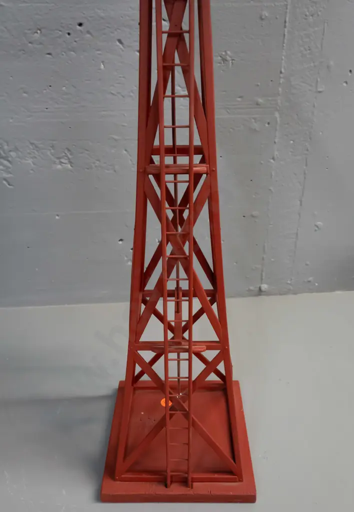 detailed timber and cardboard model of a New Zealand railway water pump windmill. H-720 Base 160x160 Image 1++