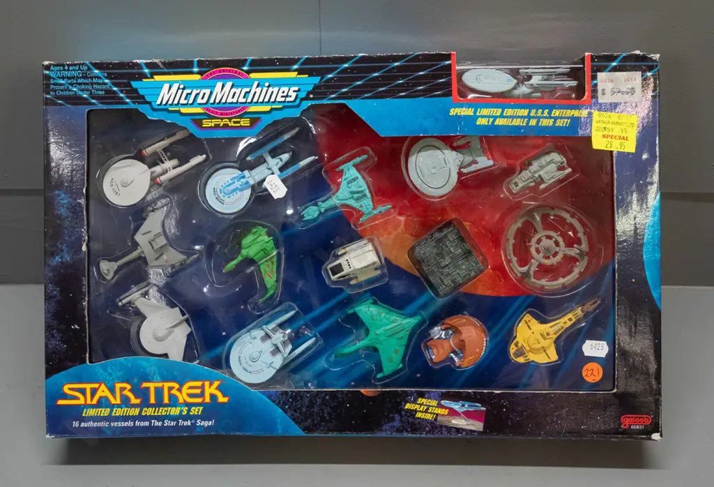 Galoob Toys 1993 Star Trek Micromachines 16-vessel collector set in original sealed packaging - minor damage to box. Image 1++