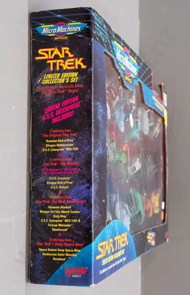Galoob Toys 1993 Star Trek Micromachines 16-vessel collector set in original sealed packaging - minor damage to box. Image 1++