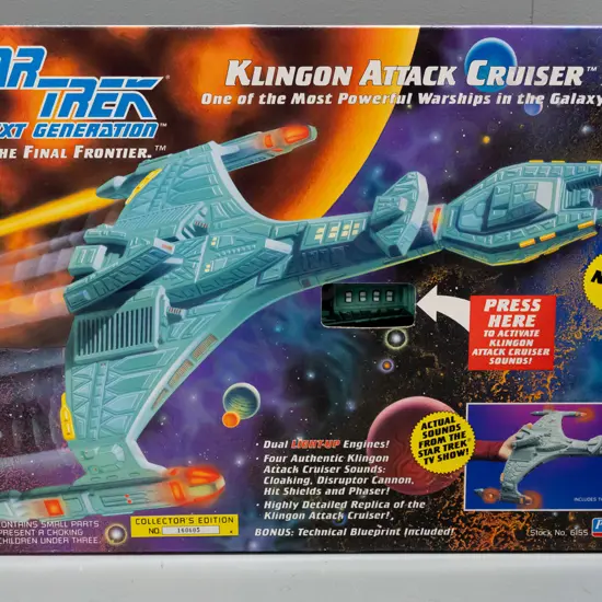 1993 Playmate Toys Star Trek Next Generation Collector's Edition Klingon Attack Cruiser in original box H-310 W-440 D-90