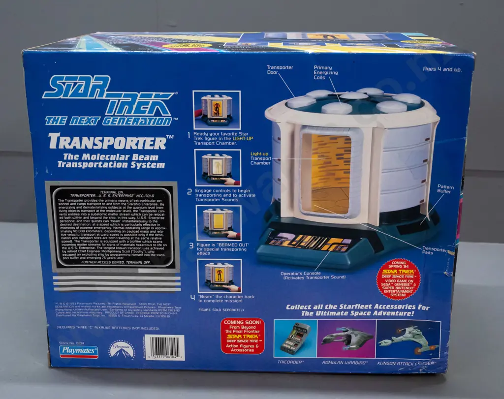 1993 Playmate Toys Star Trek Next Generation Collector's Edition Transporter in original box - some dents & wear to box Image 1++