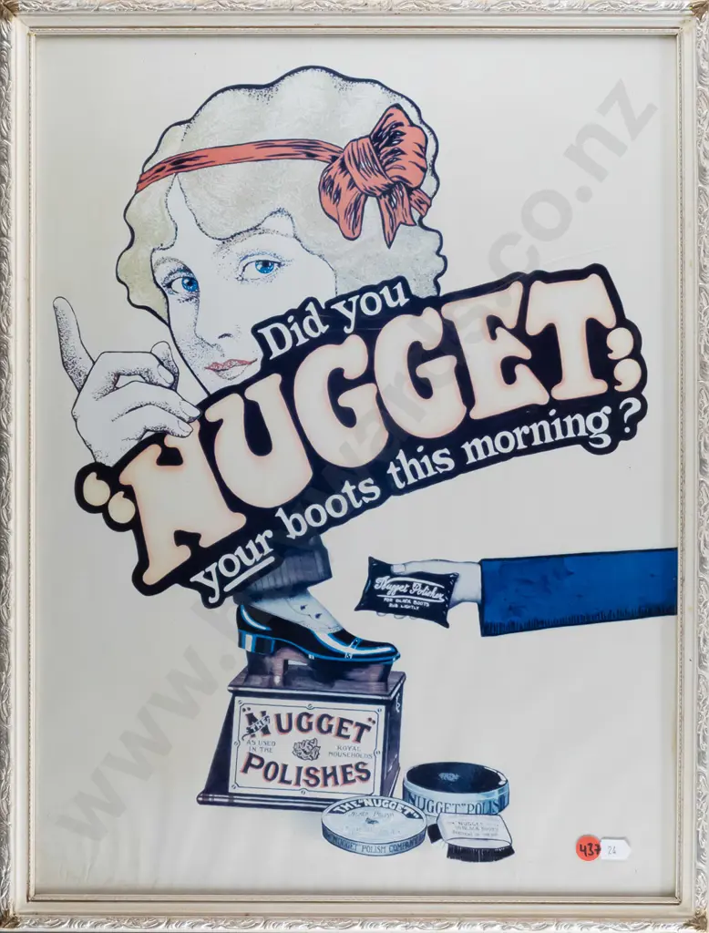 framed vintage advertising print - Nugget Polishes (wrinkling) H480 W360 Image 1++