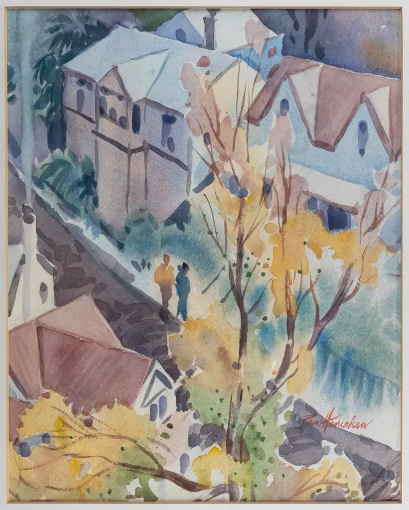 Paul Hanrahan - framed watercolour "Sydney St West, Wellington" H300 W240 Image 1++