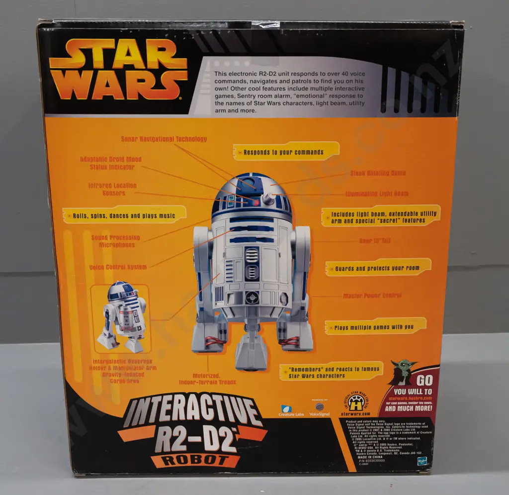 2005 Hasbro Star Wars R2-D2 interactive voice activated robot in original sealed box H-440 W-370 D-190 Image 1++