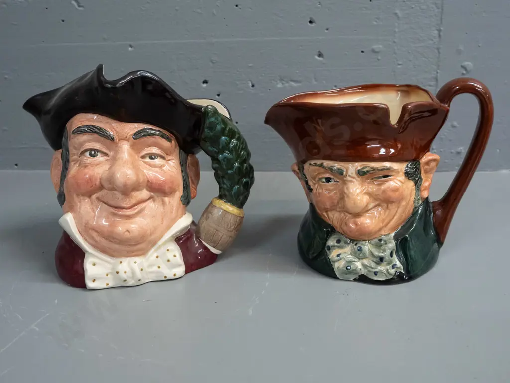 2 large Royal Doulton character jugs - Mine Host H-190 and Old Charlie Image 1++
