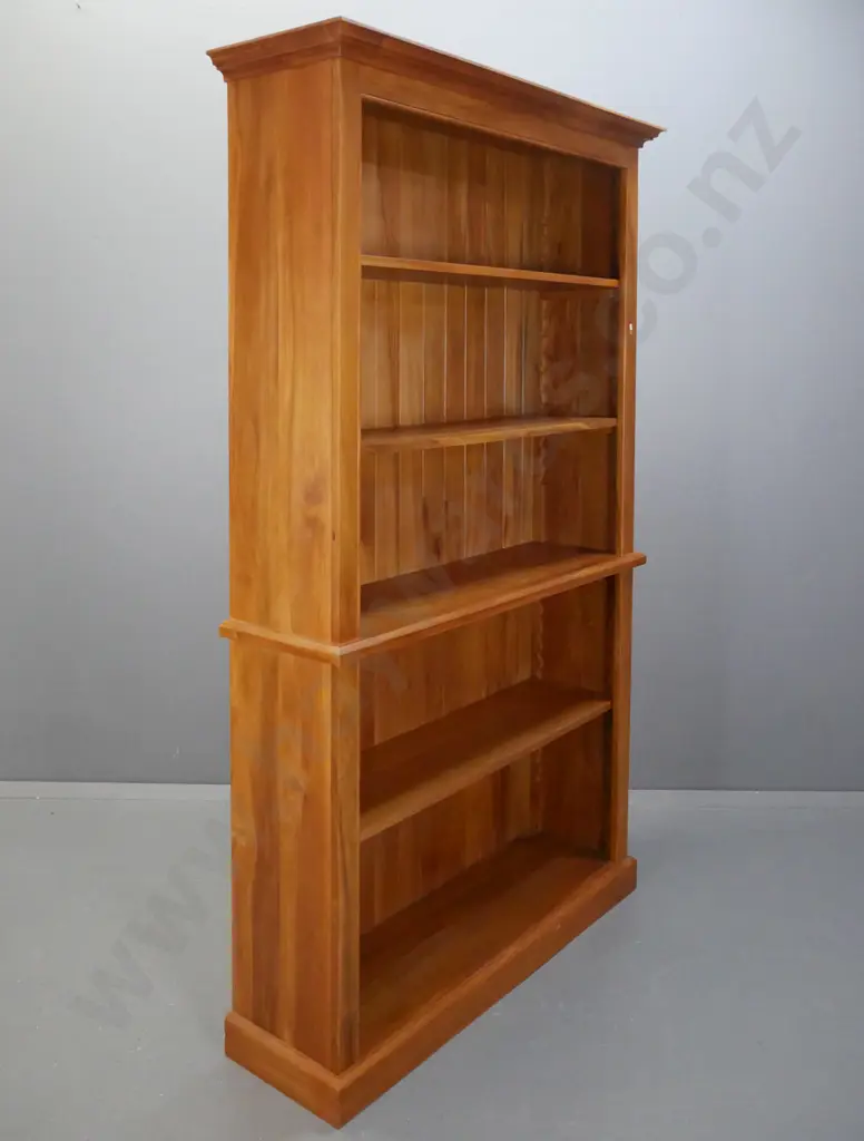 contemporary bespoke solid rimu adjustable bookcase H1990 W1150 D325 Image 1++