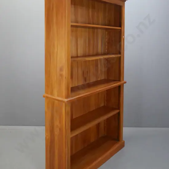 contemporary bespoke solid rimu adjustable bookcase H1990 W1150 D325