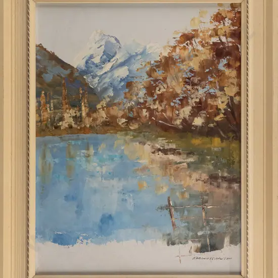 Robina Templeton - framed oil on board "Lake Wakatipu" H280 W-210