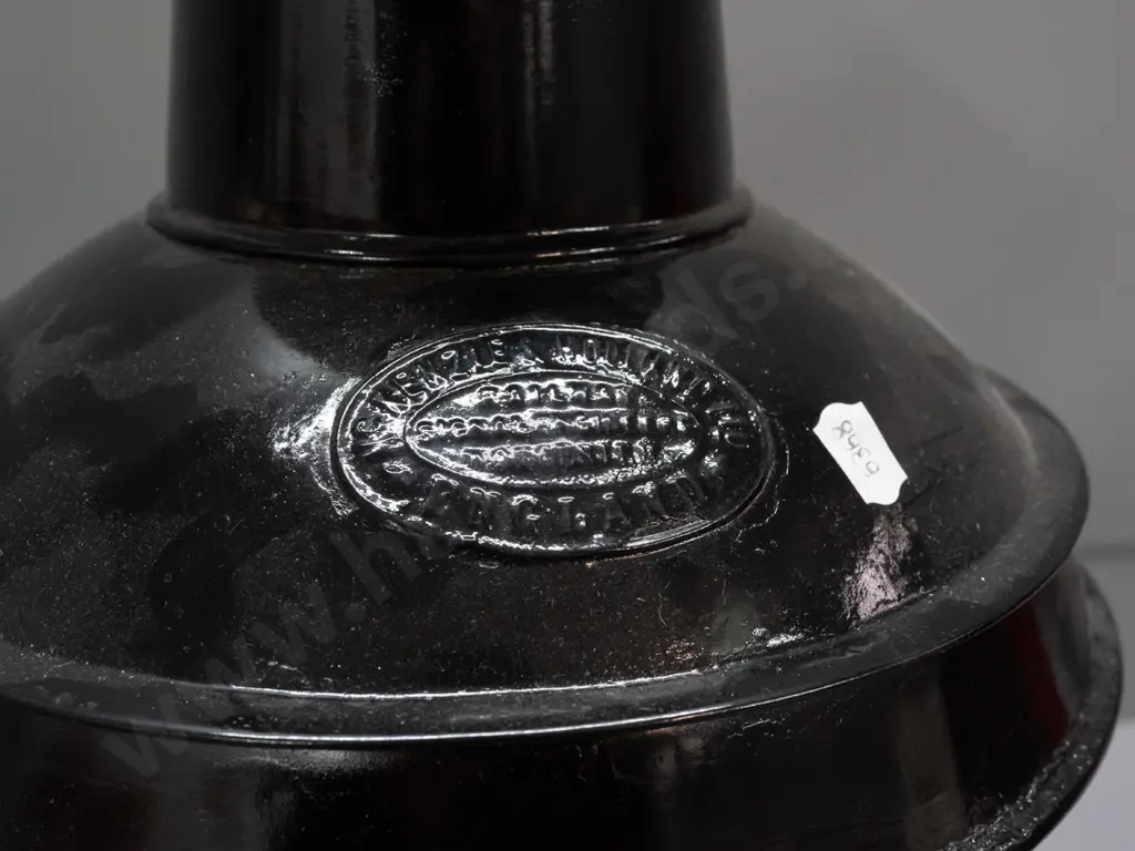 large black railway signal lantern with 2 small frosted glass lenses - plaque reads McKenzie & Holland Railway SIgnal Image 1++