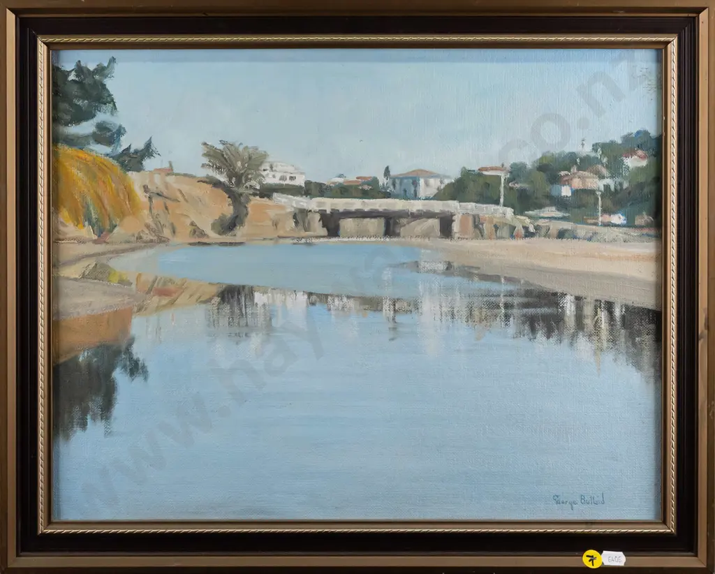 George Bulleid 1984 - framed oil on board "Brighton Lagoon" H340 W440 Image 1++