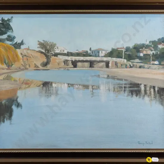 George Bulleid 1984 - framed oil on board "Brighton Lagoon" H340 W440