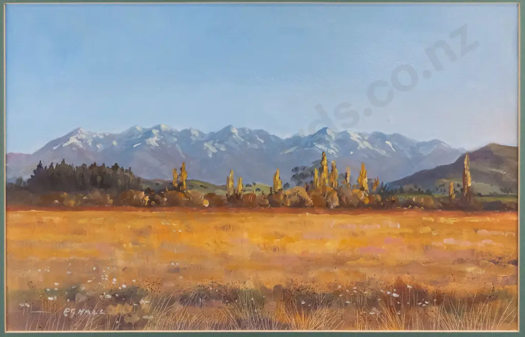 PG Hall - framed watercolour - landscape H240 W380 Image 1++