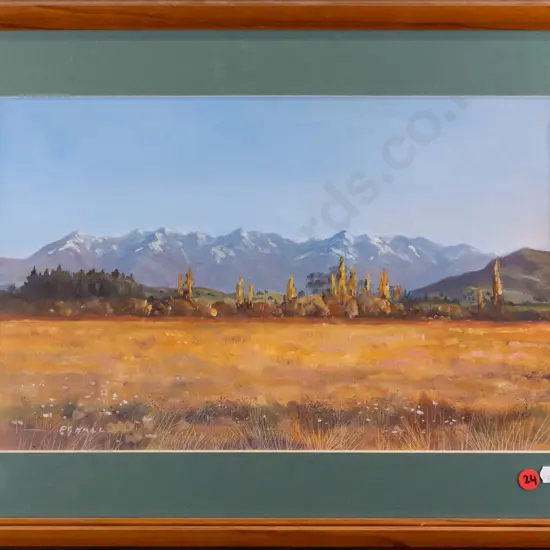 PG Hall - framed watercolour - landscape H240 W380
