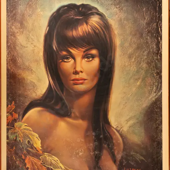 framed retro JH Lynch print "Autumn Leaves" (widespread damage) H560 W460